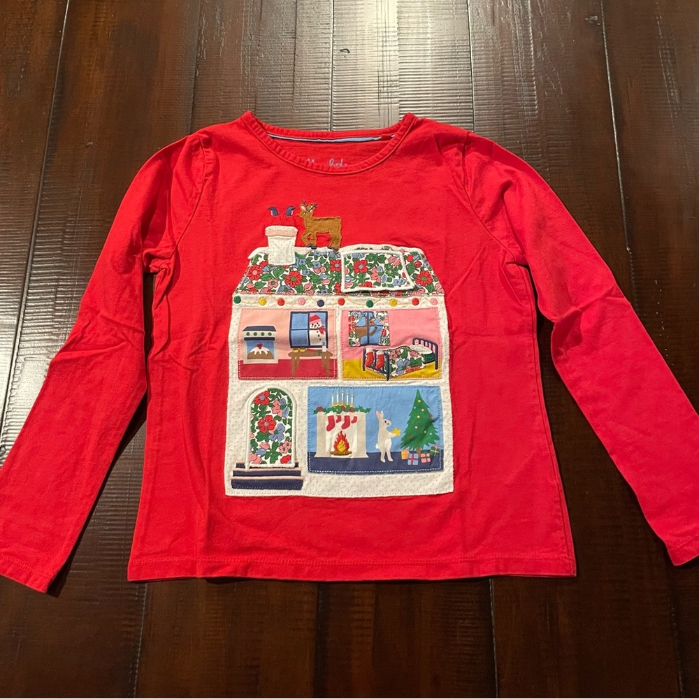 Mini Boden Appliqué Long Sleeve Top